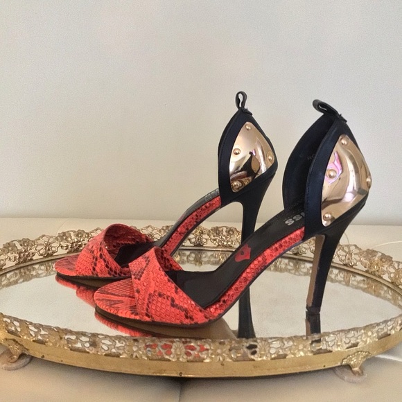 Snake skin stiletto sandal heels - Picture 3 of 7
